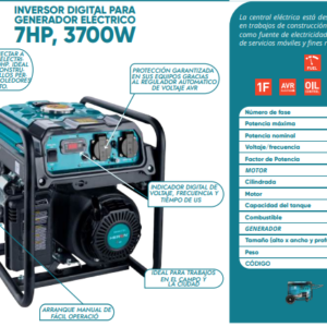 Inversor digital para generador eléctrico 7HP,3700W